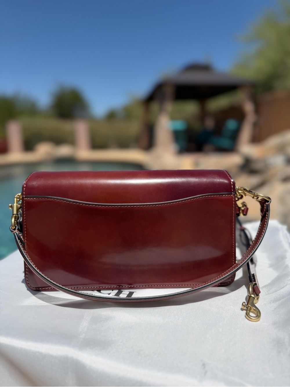 COACH Spazzolato Leather Structured Tabby Shoulder Bag 26 - Picture 6 of 8